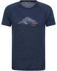 Mountain Warehouse - 'Quest' Merino Printed Graphic T-Shirt Casual Short Sleeve Crew Tee Top - Lyst