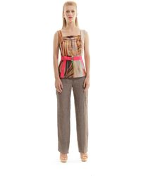 Conquista - Ruched Print Sleeveless Top - Lyst