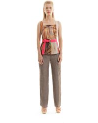Conquista - Ruched Print Sleeveless Top - Lyst