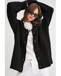 MixRay - Buttoned V-Neck Ribbed Knit Cardigan - Lyst