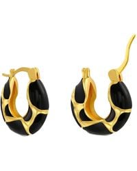 The Jewellery Stockroom - Plated Enamel Print Creole - Lyst