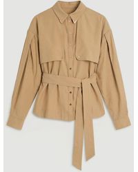 Karen Millen - Plus Size Cupro Utility Twill Woven Shirt - Lyst