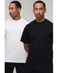 BoohooMAN - 2 Pack Slim Fit Basic Crew Neck T-Shirts - Lyst