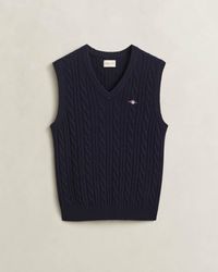 GANT - Regular Fit Sleeveless Logo Detail Jumper - Lyst