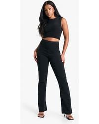 Boohoo - Stretch High Waisted Flared Pants - Lyst