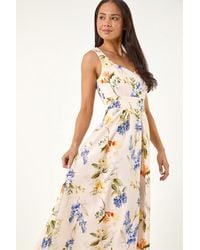 Roman - Petite Floral Print Premium Stretch Midi Dress - Lyst