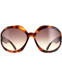 Tom Ford - Georgia 02 Ft1011 52B Dark Havana Smoke Gradient Zonnebril - Lyst
