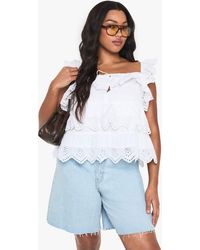 Boohoo - Plus Broderie Trim Layer Cami Top - Lyst