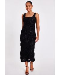 Quiz - Petite Sequin Applique Midaxi Dress - Lyst