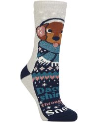 Heat Holders - Ladies Lite Thermal Christmas Novelty Patterned Socks - Lyst