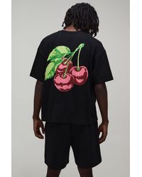 BoohooMAN - Oversized Cherry Printed T-Shirt & Baggy Short Set - Lyst