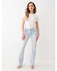 TRUE RELIGION - Becca Single Needle Mid Rise Flap Bootcut - Lyst