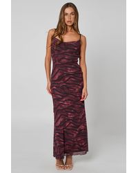 Urban Bliss - Zebra Cowl Corset Maxi Dress With Ruffles - Lyst