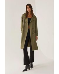 Hiccup - Double-Breasted Belted Long Trench Coat - Lyst