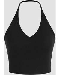 Hiccup - Halter Neck Jersey Crop Top - Lyst