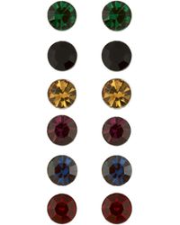 The Jewellery Stockroom - Sterling Set Of 6 Multi Cubic Zirconia Stud Earrings - Lyst