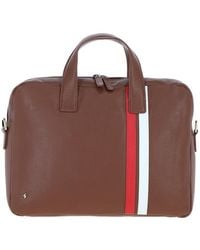 Gabicci - Real Leather Messenger Bag With Striped Front Detail - Lyst