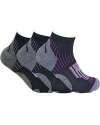 Sock Snob - 3 Pairs Ladies Anti Sweat Ankle Trainer Sports Socks With Heel Padding - Lyst
