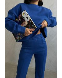 Hiccup - 2 Pieces: Round Neck Basic Sweatshirt & High Waist Slit Sweatpant - Lyst
