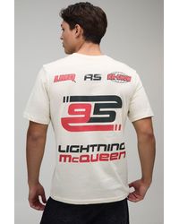 BoohooMAN - Regular Lightning Mcqueen Motor License Print T-Shirt - Lyst