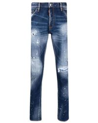 DSquared² - Cool Guy Distressed Slim-Cut Jeans Cotton - Lyst