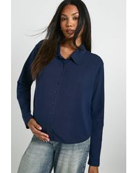 Boohoo - Maternity Collared Fitted Rugby Shirt - Lyst