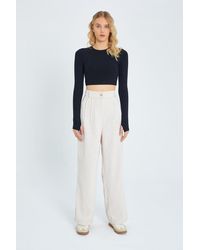 MixRay - High Waist Velvet Straight Leg Pants - Lyst