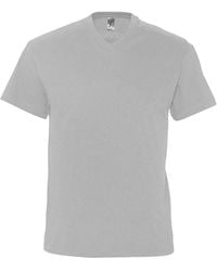 Sol's - Victory V Neck Short Sleeve T-Shirt Marl) Cotton - Lyst