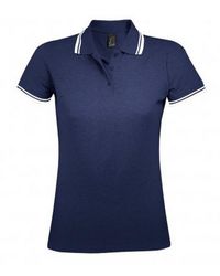 Sol's - Ladies Pasadena Tipped Short Sleeve Pique Polo Shirt (French/ - Lyst