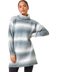 Roman - Petite Spacedye Stripe Roll Neck Jumper - Lyst