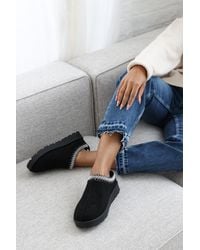 Where's That From - Wheres 'Ivana' Cosy Faux-Suede Fur Lining Low Ankle Boot - Lyst
