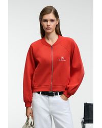 Grimelange - Embroidered Mandarin Collar Zip Sweatshirt - Lyst