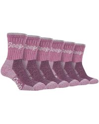 Jeep - 6 Pair Multipack Ladies Cotton Breathable Padded Hiking Socks - Lyst