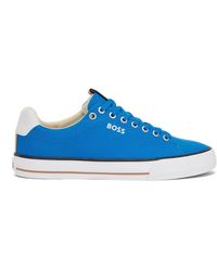 BOSS - Men's Aiden Tennis Trainers In Blue - Lyst