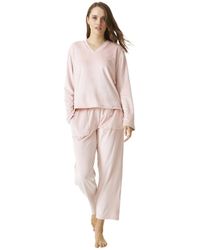 J And J Brothers - Long Sleeve V-Neck Pajamas Jjbdp0202 - Lyst