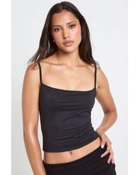 Boohoo - Second Skin Strappy Square Neck Vest Top - Lyst
