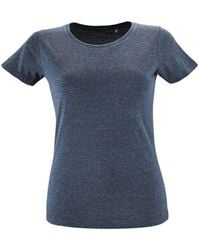 Sol's - Ladies Regent Fit Short Sleeve T-Shirt (Heather Denim) - Lyst