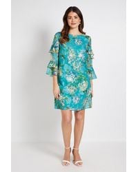 Wallis - Floral Burn Out Ruffle Shift Dress - Lyst