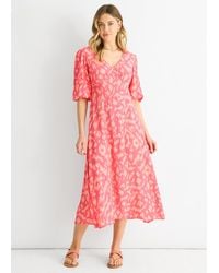 Gini London - Animal Print Viscose Midi Dress - Lyst