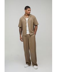 BoohooMAN - Checked Oversized Boxy Shirt & Baggy Trouser Set - Lyst