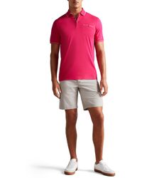 Ted Baker - Tortila Ss Polo With Birdseye Stripe Collar Detail - Lyst