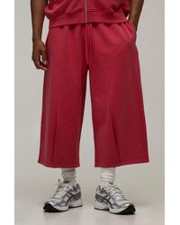 BoohooMAN - Heavyweight Pleated Washed Jersey Longline Jort - Lyst