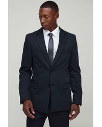 BoohooMAN - Slim Fit Single Breasted Twill Blazer - Lyst
