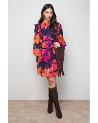 Oasis - Shirred Detail Fit And Flare Mini Dress - Lyst