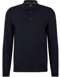 BOSS - Bono-L Long Sleeved Polo Shirt Dark Cotton - Lyst