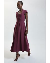 Karen Millen - Square Neck Tailored Full Skirted Maxi Dress - Lyst