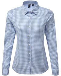 PREMIER - Ladies Maxton Check Long Sleeve Shirt (Light/ - Lyst