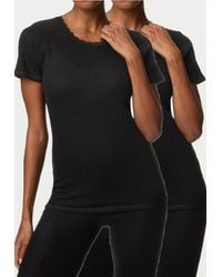 Marks & Spencer - 2 Pack Thermal Pointelle Short Sleeve Tops - Lyst