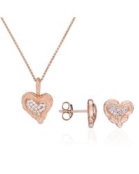 Orphelia - 'Hazel' 925 Sterling Set: Chain-Pendant + Earrings - Lyst