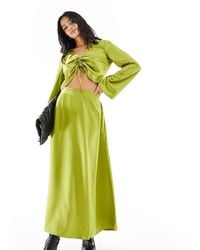 Vero Moda - Satin Maxi Skirt Co-Ord - Lyst